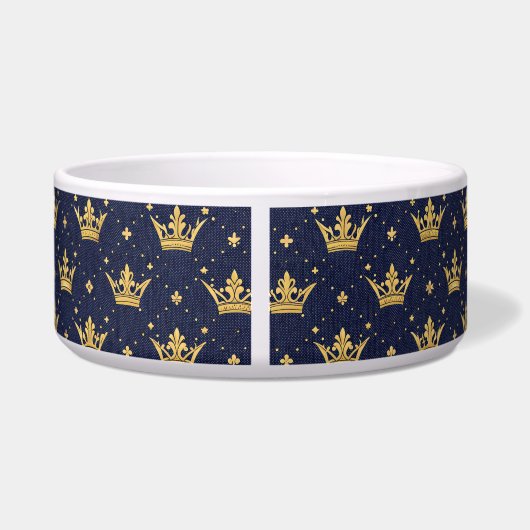 Personalized Elegant Royal Blue Pet ボウル (裏面)