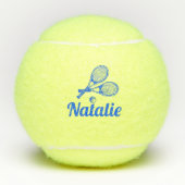 Personalized Elegant Script Name  Tennis Balls テニスボール (正面)
