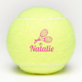 Personalized Elegant Script Name  Tennis Balls テニスボール (正面)