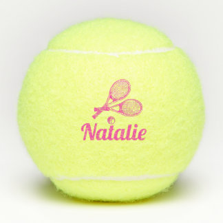 Personalized Elegant Script Name  Tennis Balls テニスボール