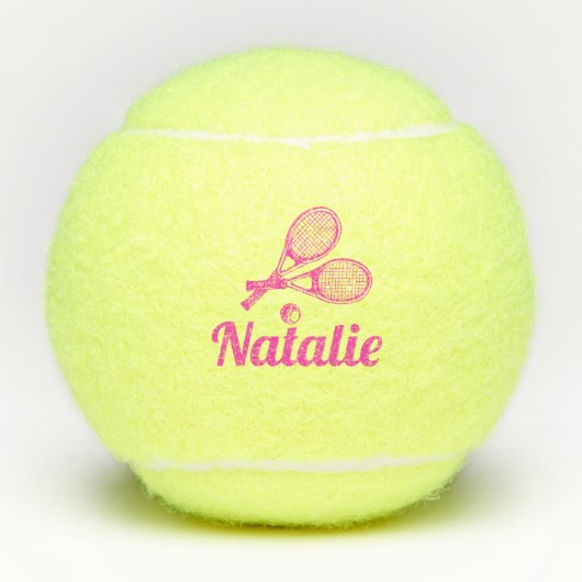 Personalized Elegant Script Name Tennis Balls テニスボール (正面)