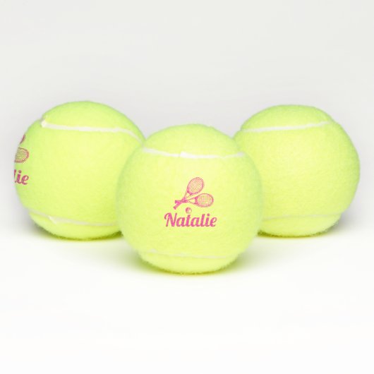 Personalized Elegant Script Name  Tennis Balls テニスボール (マルチ)