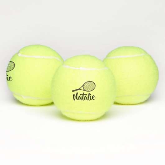Personalized Elegant Script Name  Tennis Balls テニスボール (マルチ)