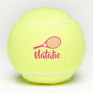Personalized Elegant Script Name  Tennis Balls テニスボール
