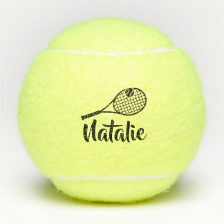 Personalized Elegant Script Name  Tennis Balls テニスボール