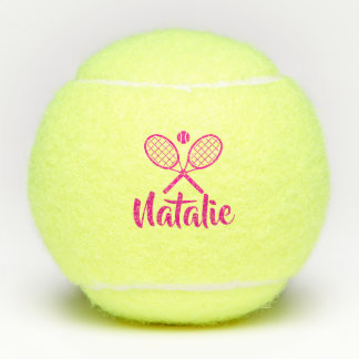 Personalized Elegant Script Name  Tennis Balls テニスボール