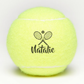 Personalized Elegant Script Name  Tennis Balls テニスボール