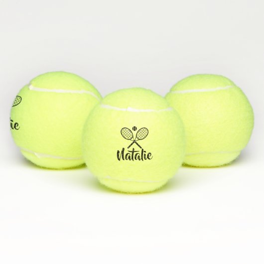 Personalized Elegant Script Name  Tennis Balls テニスボール (マルチ)