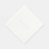 Personalized Elegant Script Pink Heart スタンダードランチョンナプキン (角)