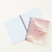 Personalized Elegant Soft Blush Satin Abstract ノートブック (内部)