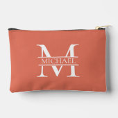 Personalized Elegant Terracotta Monogram and Name アクセサリーポーチ (裏面)