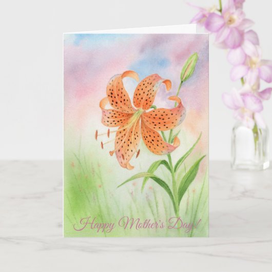 Personalized Elegant Tiger Lily カード (蘭)
