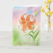 Personalized Elegant Tiger Lily カード (黄色い花)