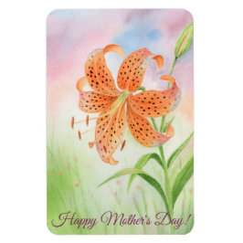 Personalized Elegant Tiger Lily マグネット