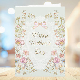 Personalized Elegant Vintage Floral Mother’s Day カード