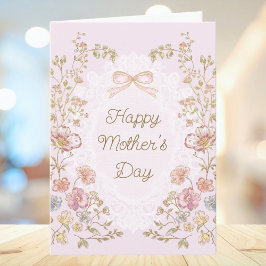 Personalized Elegant Vintage Floral Mother’s Day カード