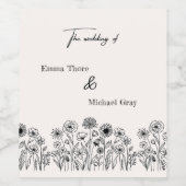 Personalized Elegant Wedding Drink Labels  ワインラベル (シングルラベル)