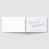 Personalized Elegant White and Silver Wedding ゲストブック (全面)