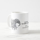 Personalized elephant mother's day コーヒーマグカップ (正面左)