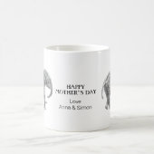 Personalized elephant mother's day コーヒーマグカップ (中央)
