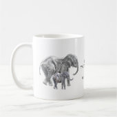 Personalized elephant mother's day コーヒーマグカップ (左)