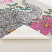 Personalized Elephant Name Kids Sherpa Blanket シェルパブランケット (3/4)