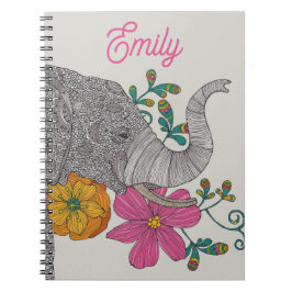 Personalized Elephant Name Notebook ノートブック