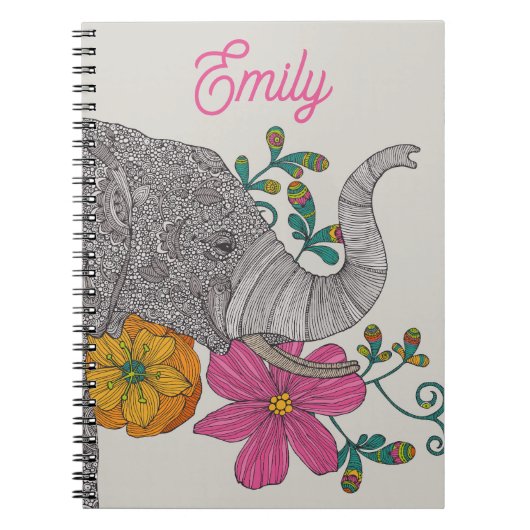 Personalized Elephant Name Notebook ノートブック (正面)