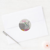 Personalized Elephant Name Round Sticker ラウンドシール (封筒)