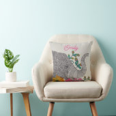 Personalized Elephant Name Throw Pillow クッション (椅子)