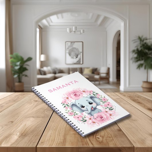 Personalized Elephant Notebook ノートブック