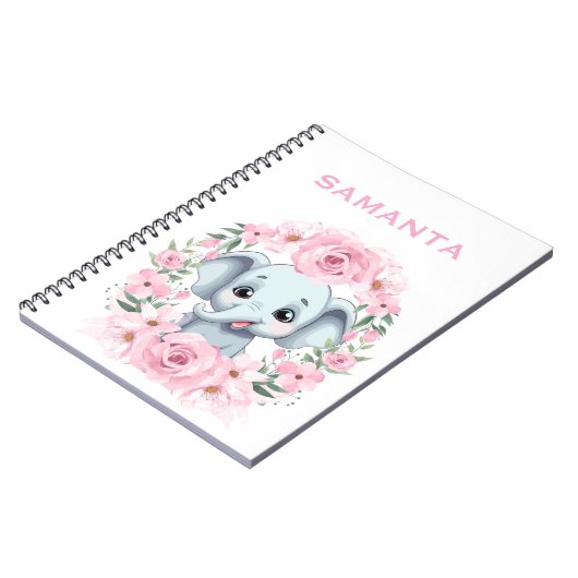 Personalized Elephant Notebook ノートブック (左側)