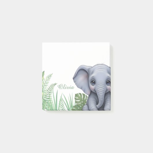 Personalized Elephant Safari Sticky Notes ポストイット (正面)