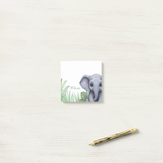 Personalized Elephant Safari Sticky Notes ポストイット (デスク上)