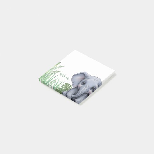 Personalized Elephant Safari Sticky Notes ポストイット (アングル)