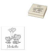 Personalized Elephant Silhouette ラバースタンプ (押印)