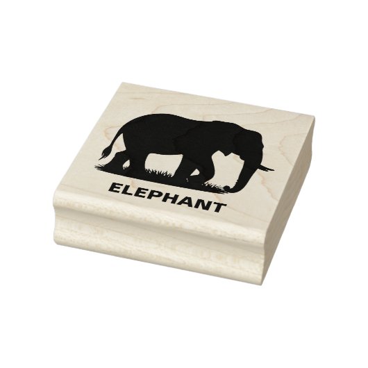 Personalized Elephant Silhouette ラバースタンプ (スタンプ)