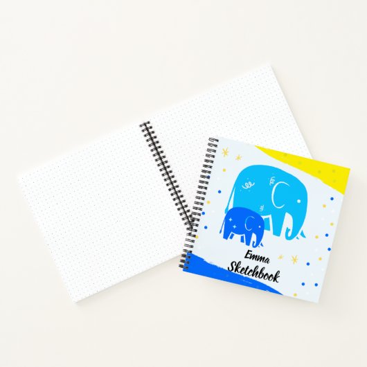 Personalized Elephant Sketchbook for Kids ノートブック (内部)