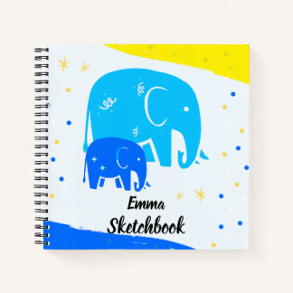 Personalized Elephant Sketchbook for Kids ノートブック