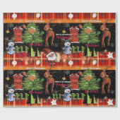 Personalized Elf Boy Name Christmas | Red Plaid ラッピングペーパー (フラット)