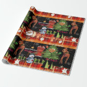 Personalized Elf Boy Name Christmas | Red Plaid ラッピングペーパー (アンロールド)