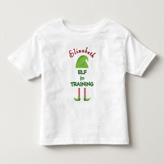 Personalized Elf in Training  トドラーTシャツ (正面)
