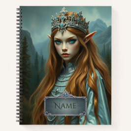 Personalized Elven Queen Notebook with Custom Name ノートブック