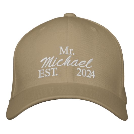 Personalized embroidered Mr. hat - Customized  刺繍入りキャップ (正面)