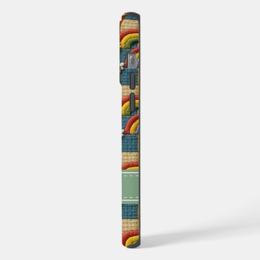 Personalized Embroidered Rainbow Phone Case iPhoneケース (左側面)