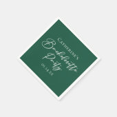 Personalized Emerald Green Bachelorette Party スタンダードカクテルナプキン (角)