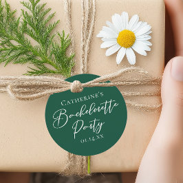 Personalized Emerald Green Bachelorette Party フェイバータグ