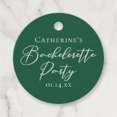 Personalized Emerald Green Bachelorette Party フェイバータグ (正面)