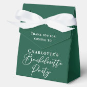 Personalized Emerald Green Bachelorette Party フェイバーボックス (正面)