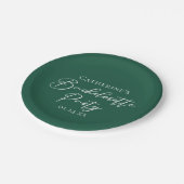 Personalized Emerald Green Bachelorette Party ペーパープレート (アングル)